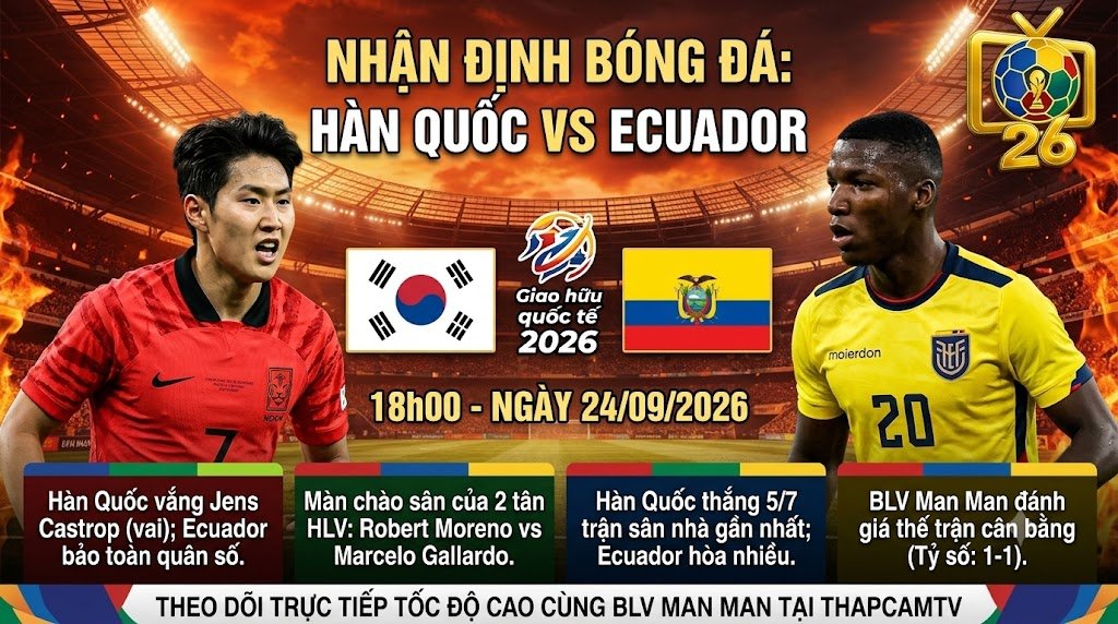 Nhận Định Hàn Quốc vs Ecuador (18h00, 24/09): Cuộc Đấu Trí Của Thuyền Trưởng Moreno